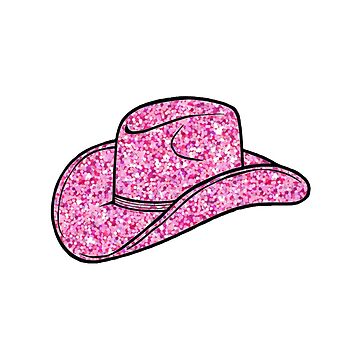 Sticker for Sale mit Sparkly Pink Cowgirl Hut Discokugel von
