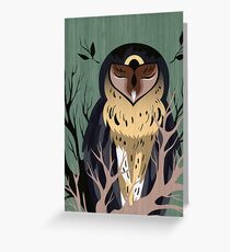 Wooden Owl Greeting Card