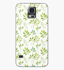 Watercolor leaves pattern Hülle & Klebefolie für Samsung Galaxy