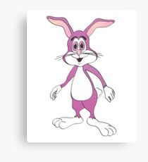 Purple Cartoon Bunny Rabbit Canvas Print