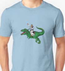 Jesus Riding a Dinosaur Unisex T-Shirt