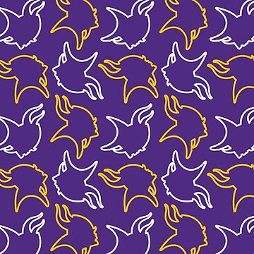 Minnesota Vikings Pattern, Purple Background Sticker for Sale by