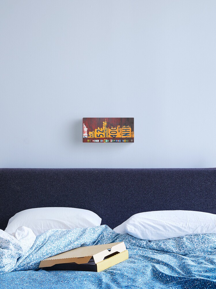 New York City Skyline License Plate Art 911 Twin Towers Statue Of