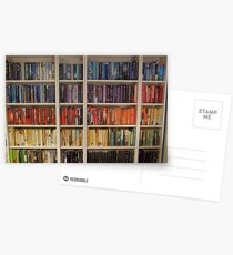 Bookcase Colours Bright Postcards