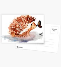 Hedgehog and Butterfly Kisses Postcards