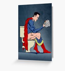 Superhero On Toilet Greeting Card