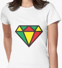 Irie Rasta Diamond Tailliertes T-Shirt für Frauen