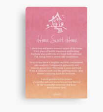 Affirmation - Home - Single Person Canvas Print
