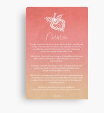 Affirmation - Nutrition Canvas Print