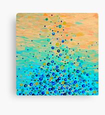 Lienzo WHAT GOES UP Cheerful Water Bubbles Abstract Aquatic Pattern Cute Turquoise Blue Circles Acrylic Painting