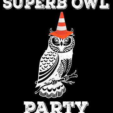 ExocetMerch Game Night T-Shirt - Football Lover - Superb Owl Party Retro Traffic Cone Funny Owl Lover