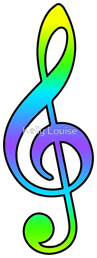 "Colorful Treble Clef" by Kelly Louise | Redbubble