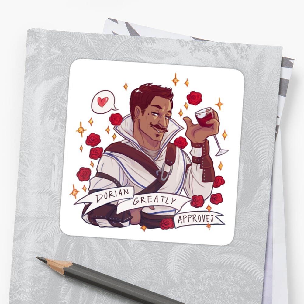 Dorian Approval Dragon Age Stickers By Endrae Redbubble   Stf,small,600x600 C,0,0,1000,1000.u6 