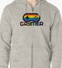 Rainbow Gamer Gaymer Zipped Hoodie
