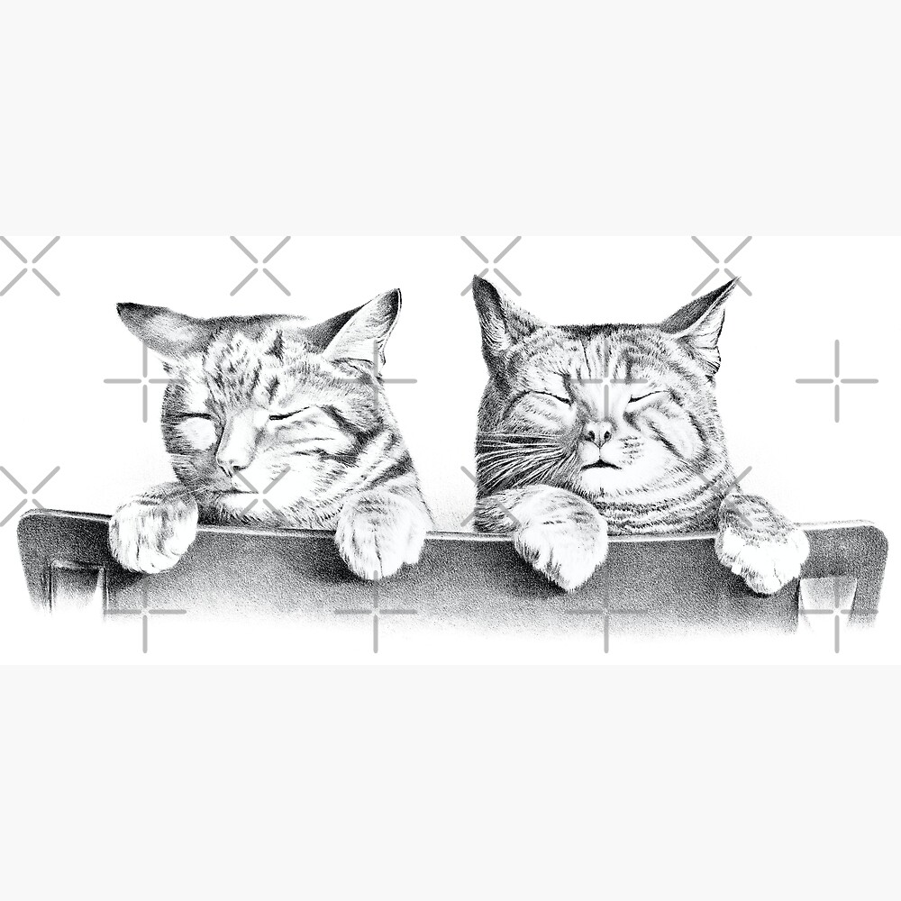 Cats on a chair - vintage abstract design — Poster
