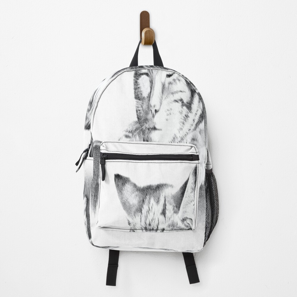Cats on a chair - vintage abstract design on a backpack