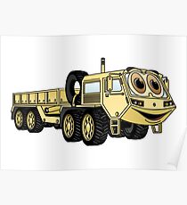 Military Truck Cartoon Poster