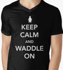 Penguin. Keep calm and waddle on Men's V-Neck T-Shirt