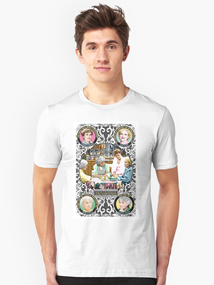 Alternate view of Golden Girls. Blanche, Rose, Dorothy and Sophia. Slim Fit T-Shirt