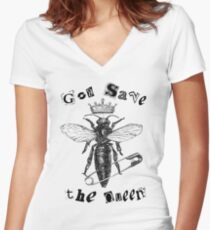 God Save The Queen Women's Fitted V-Neck T-Shirt