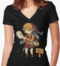 you got the no face mask! Women's Fitted V-Neck T-Shirt
