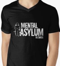 Mental Asylum White Logo Men's V-Neck T-Shirt