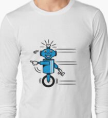 Robot funny cool fast funny dick comic Long Sleeve T-Shirt