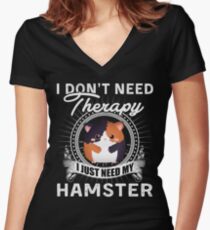 HAMSTER Women's Fitted V-Neck T-Shirt
