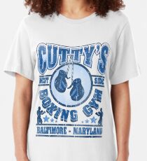 Cuttys Gym Distressed Slim Fit T-Shirt
