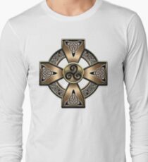 Gold Celtic Cross Long Sleeve T-Shirt