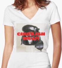 CHURLISHWEAR LOGO Women's Fitted V-Neck T-Shirt
