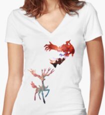 Xerneas vs Yveltal Women's Fitted V-Neck T-Shirt