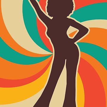 Disco Soul 70s Funk Afro Black Women Disco Party' Sticker