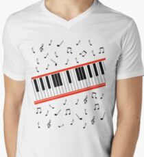 Beat It Piano Men's V-Neck T-Shirt