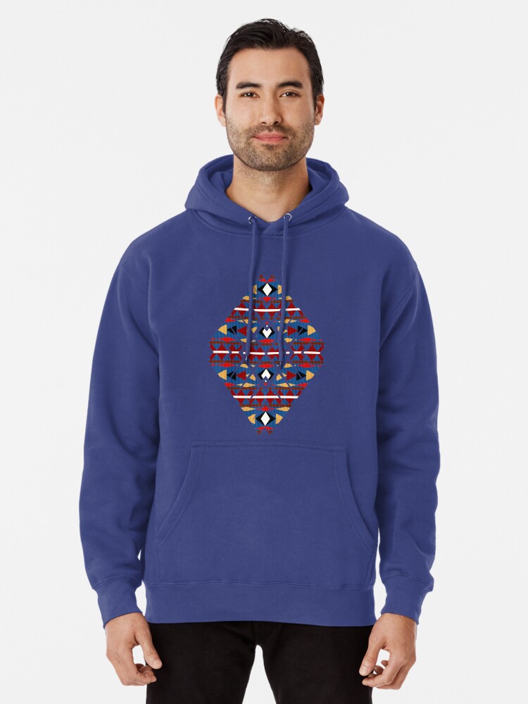 blue aztec hoodie