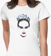 Black Swan face Women's Fitted T-Shirt