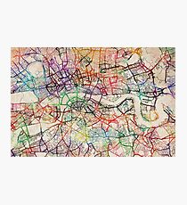 Watercolour Map of London Photographic Print