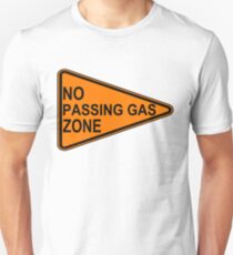 No Passing Gas Road Sign Slim Fit T-Shirt