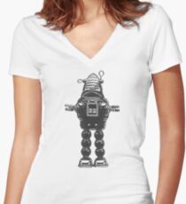 Robot, Science Fiction, Toy, Robots Women's Fitted V-Neck T-Shirt