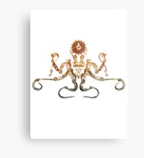 Bronze Steampunk Octopus Metal Print