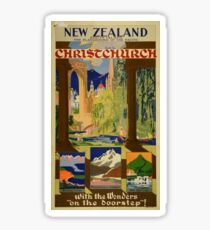 Vintage Christchurch New Zealand Travel Sticker