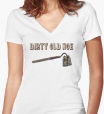 Dirty Old Hoe Women's Fitted V-Neck T-Shirt