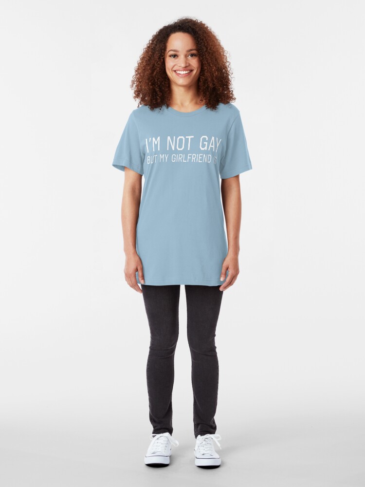 Vista alternativa de Camiseta ajustada No soy gay pero mi novia es