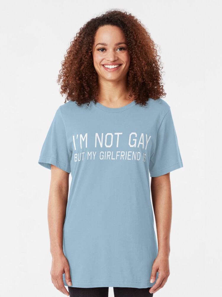 Vista alternativa de Camiseta ajustada No soy gay pero mi novia es