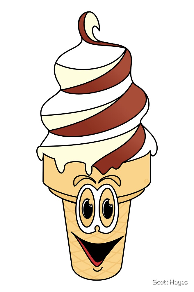 "Swirl Ice Cream Cone Cartoon" by Graphxpro | Redbubble