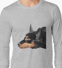Australian Kelpie Black Portrait Long Sleeve T-Shirt