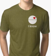 Camiseta de tejido mixto Lo sé (estrella de la muerte) blanco