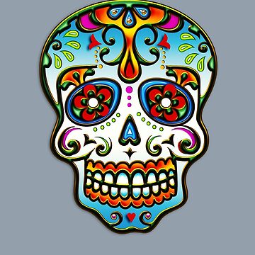  Sugar Skull Spanish Day of Dead Dia De Los Muertos T