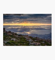 Sunbeams over Hobart, Tasmania Photographic Print