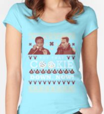 Setzen Sie diesen Keks ab, jetzt! Hässlicher Pullover Design Tailliertes Rundhals-Shirt